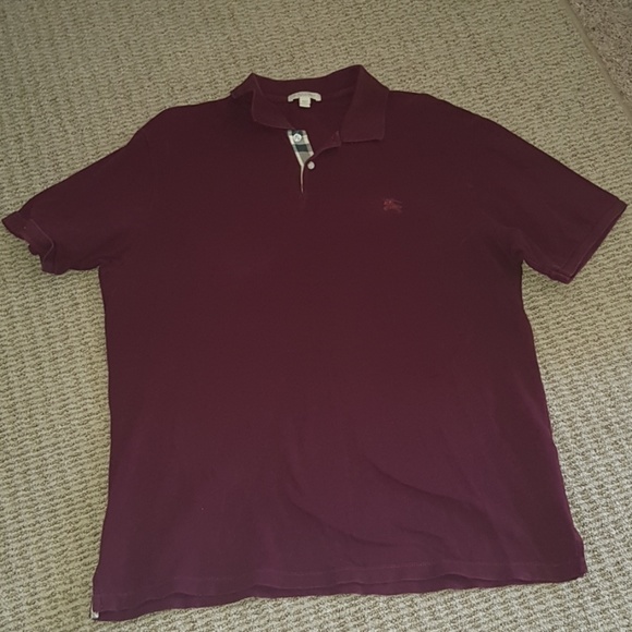 maroon burberry polo